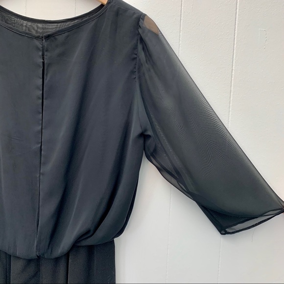 b Michael black sheer overlay midi dress 8 - Picture 6 of 10